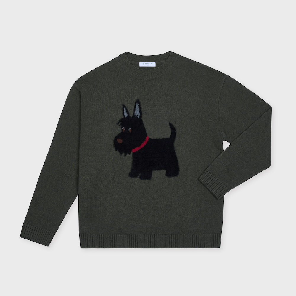 wool pullover black terrier khaki