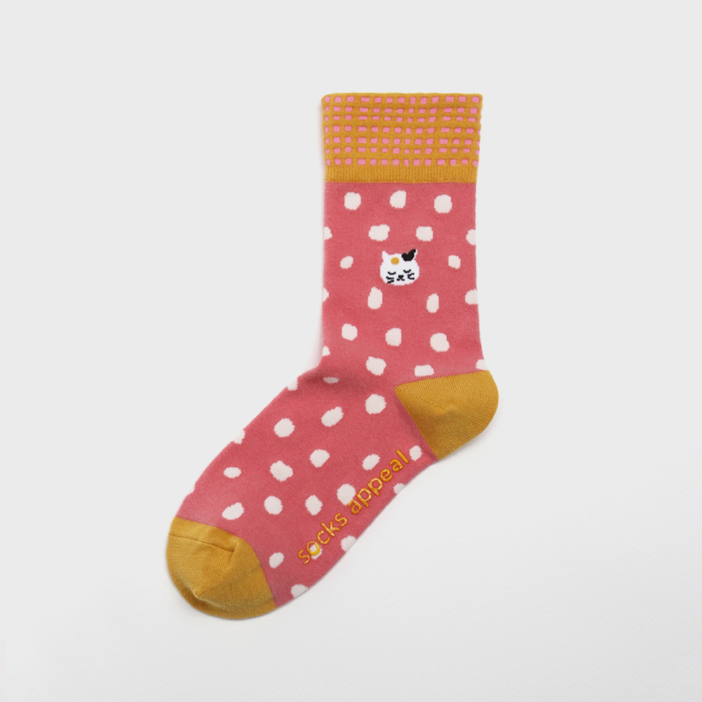 socks coral color image-S1L41