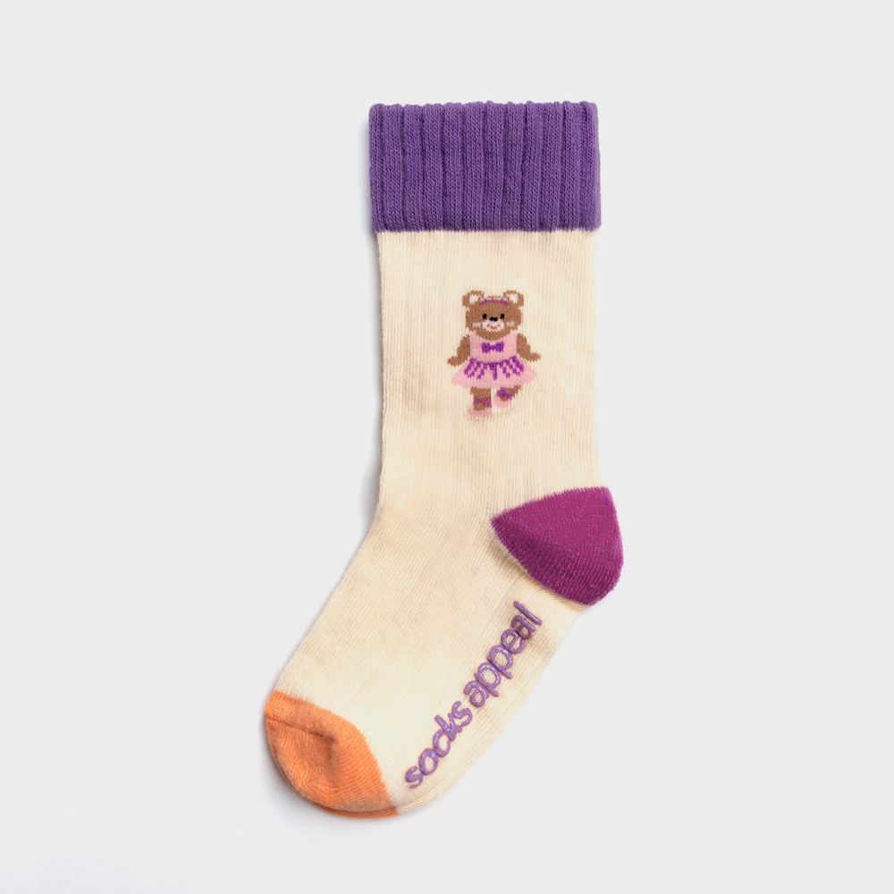 socks cream color image-S1L13