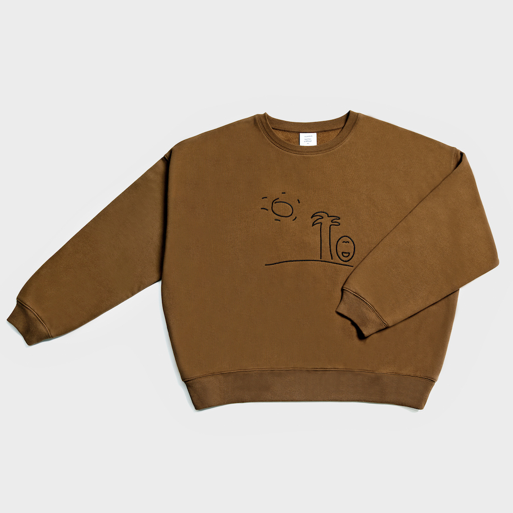 long sleeved tee camel color image-S1L8