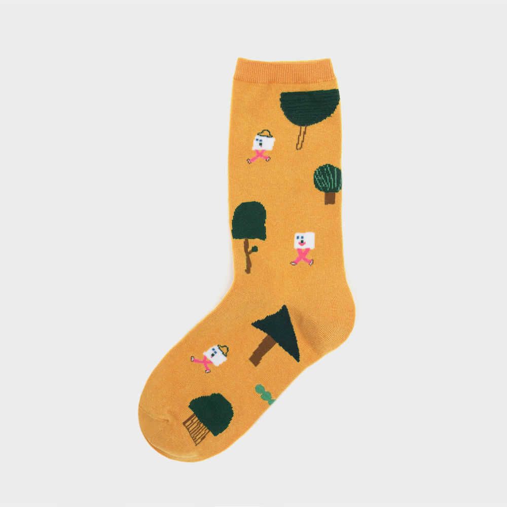 socks mustard color image-S1L76