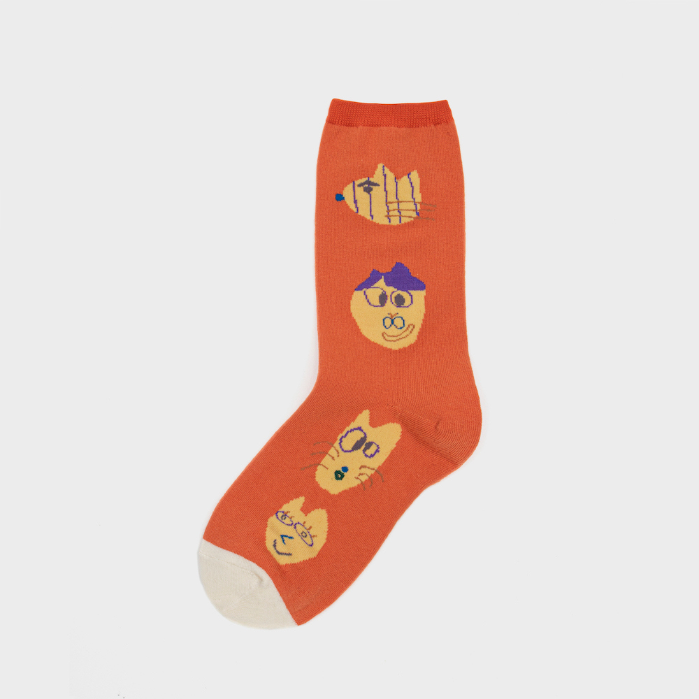 socks orange color image-S1L9