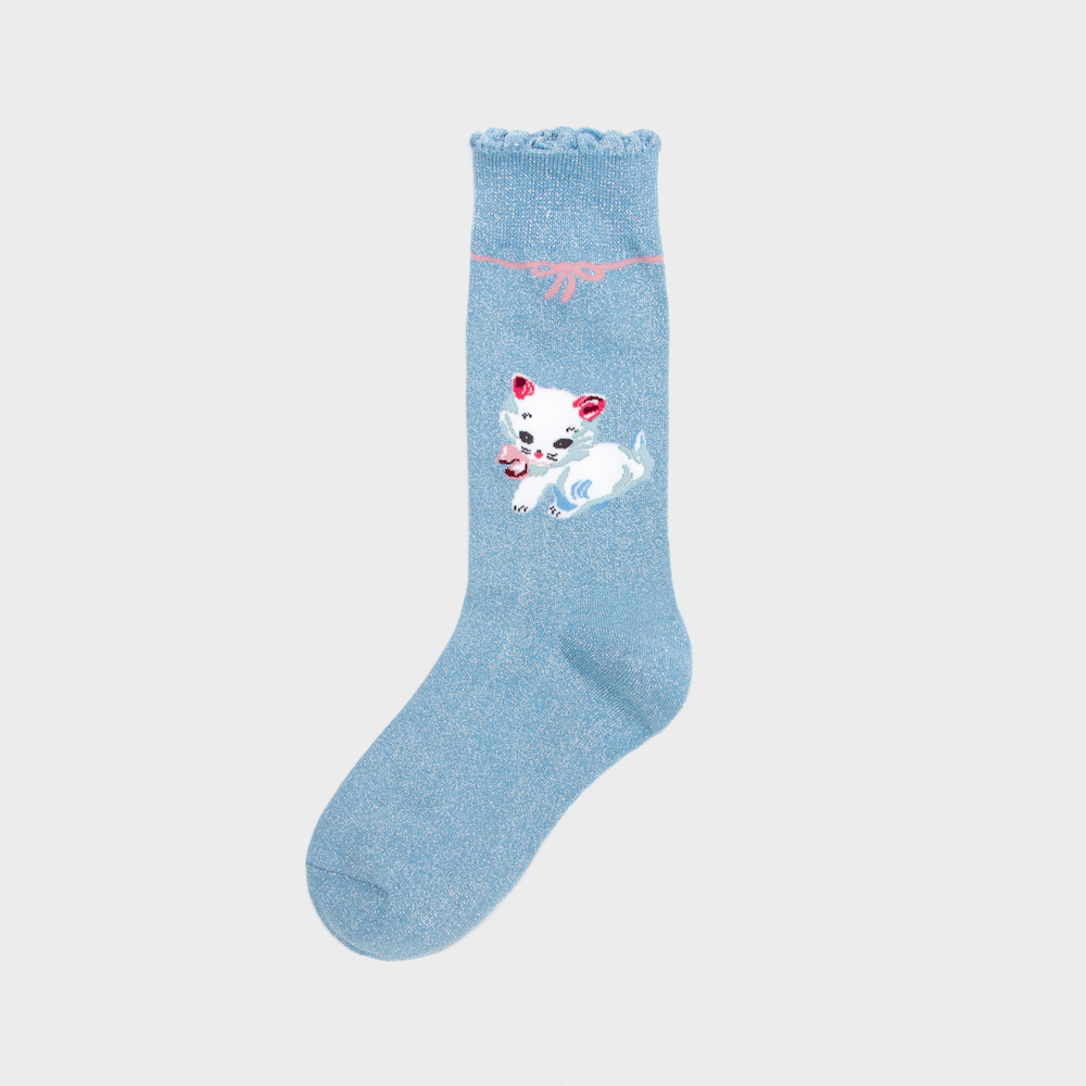 socks sky blue color image-S1L9