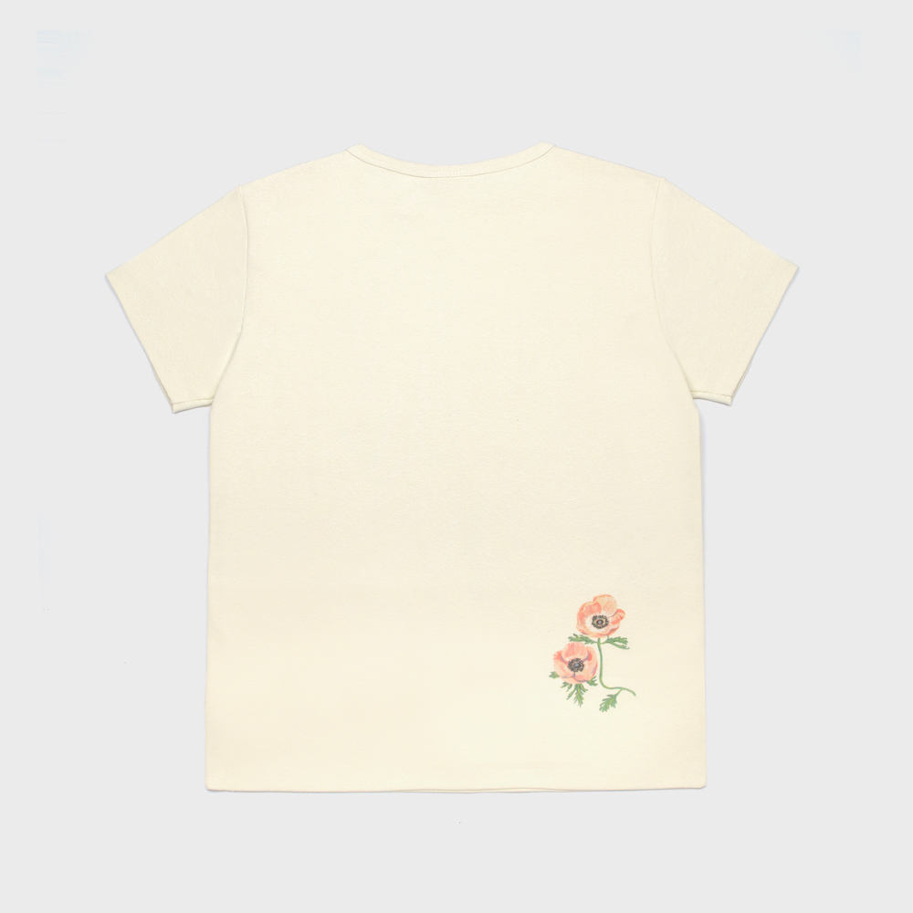 short sleeved tee cream color image-S1L9