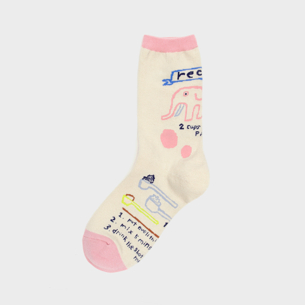 socks cream color image-S1L117