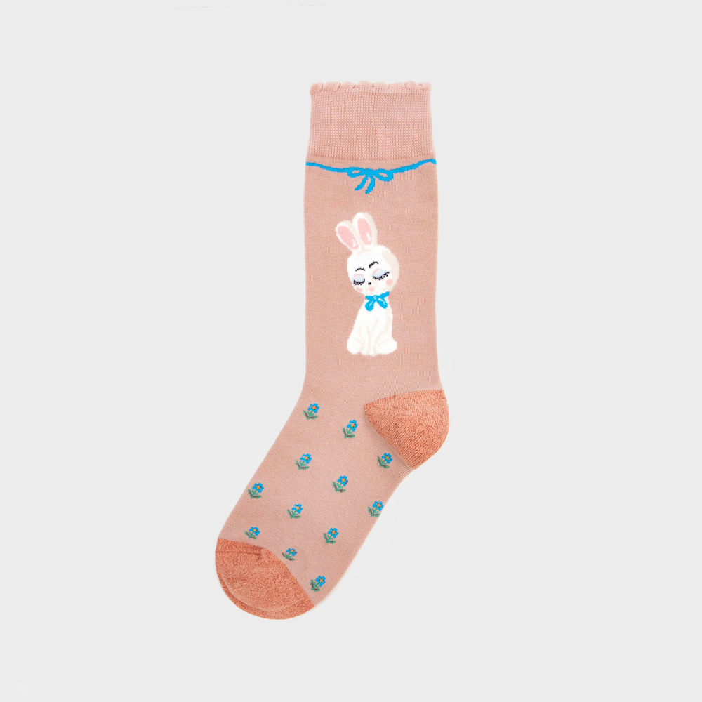 socks cream color image-S1L39