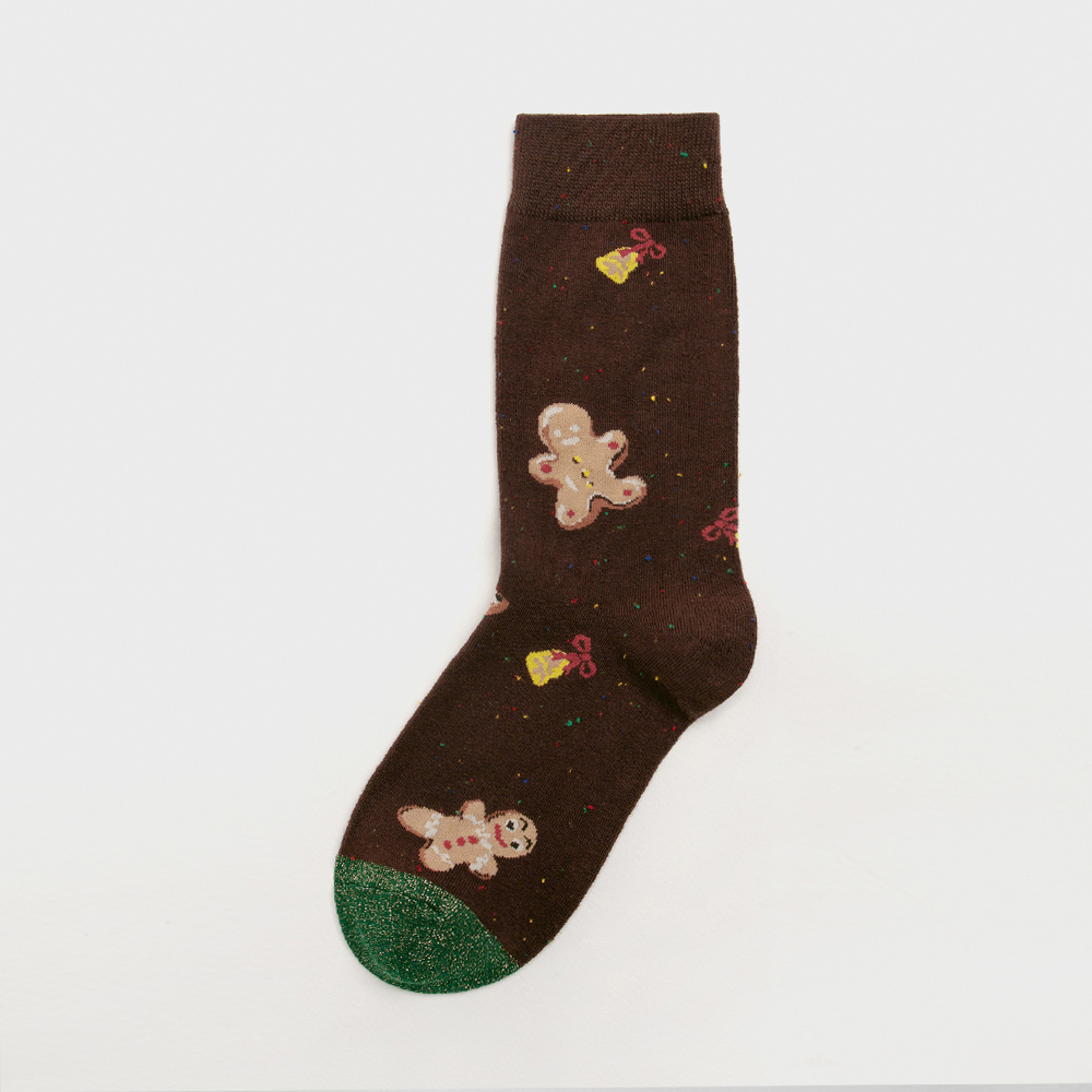 socks brown color image-S1L17