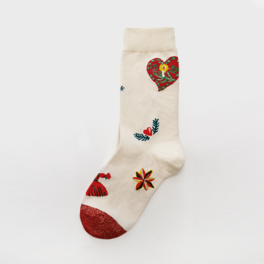 socks cream color image-S1L21