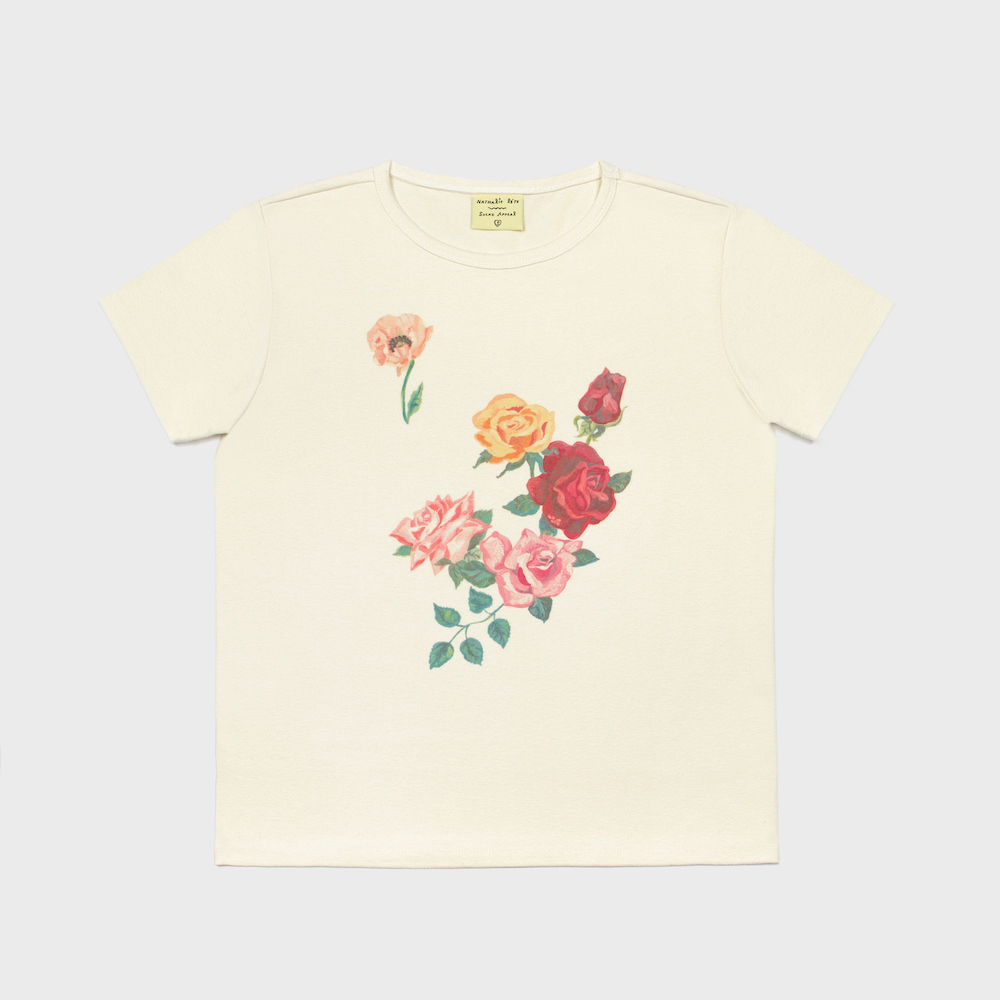short sleeved tee ivory color image-S1L8